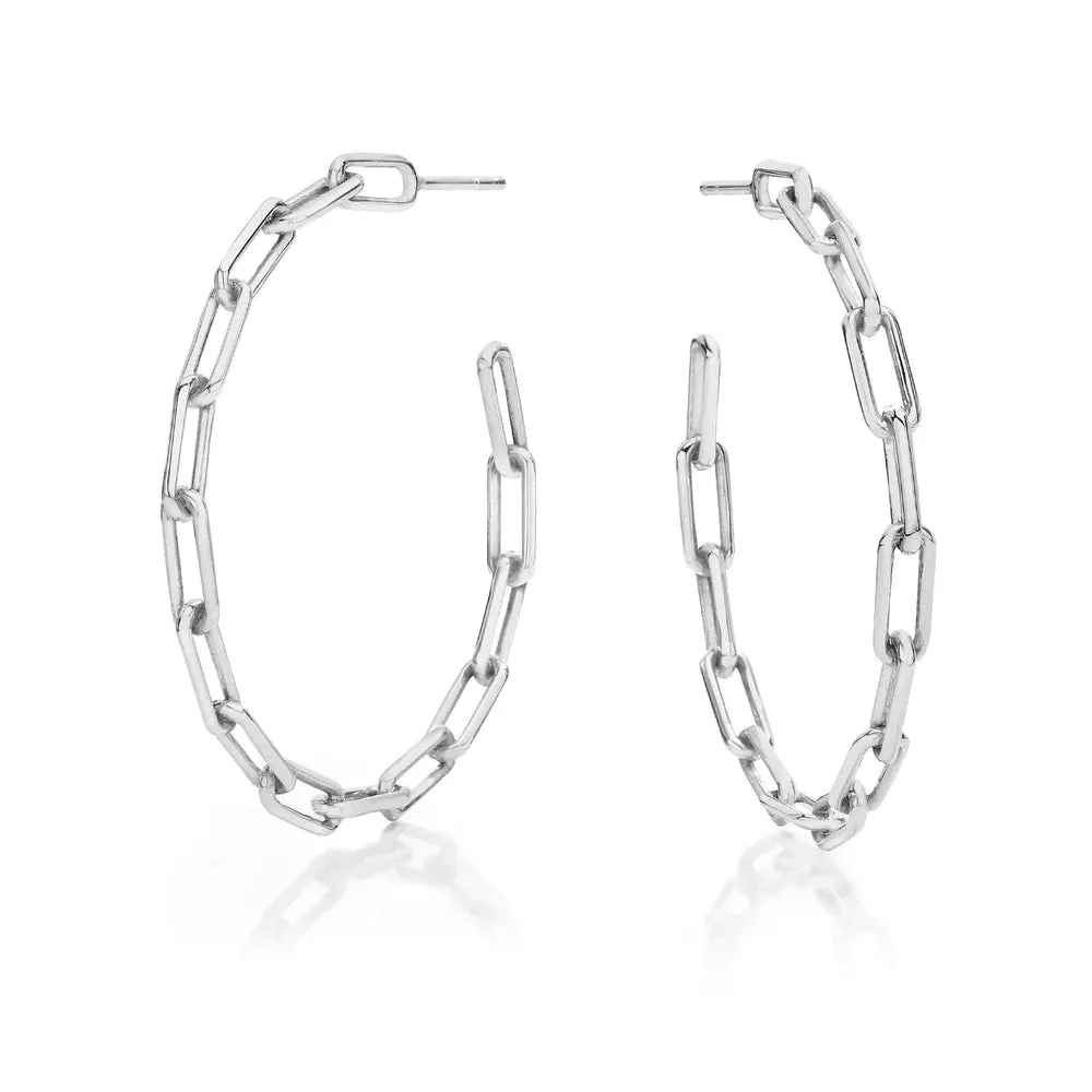 Walters Faith 'Saxon' Sterling Silver Chain Link Hoop Earrings