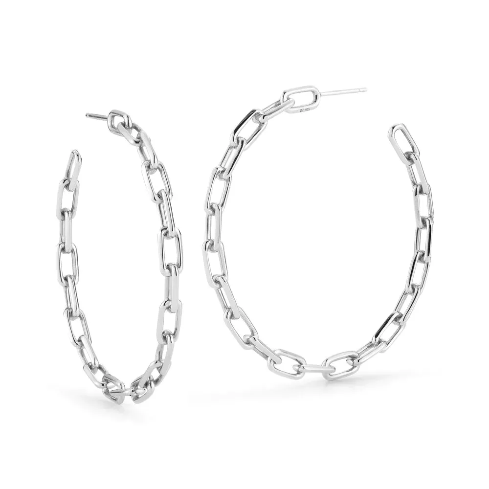 Walters Faith 'Saxon' Sterling Silver Chain Link Hoop Earrings