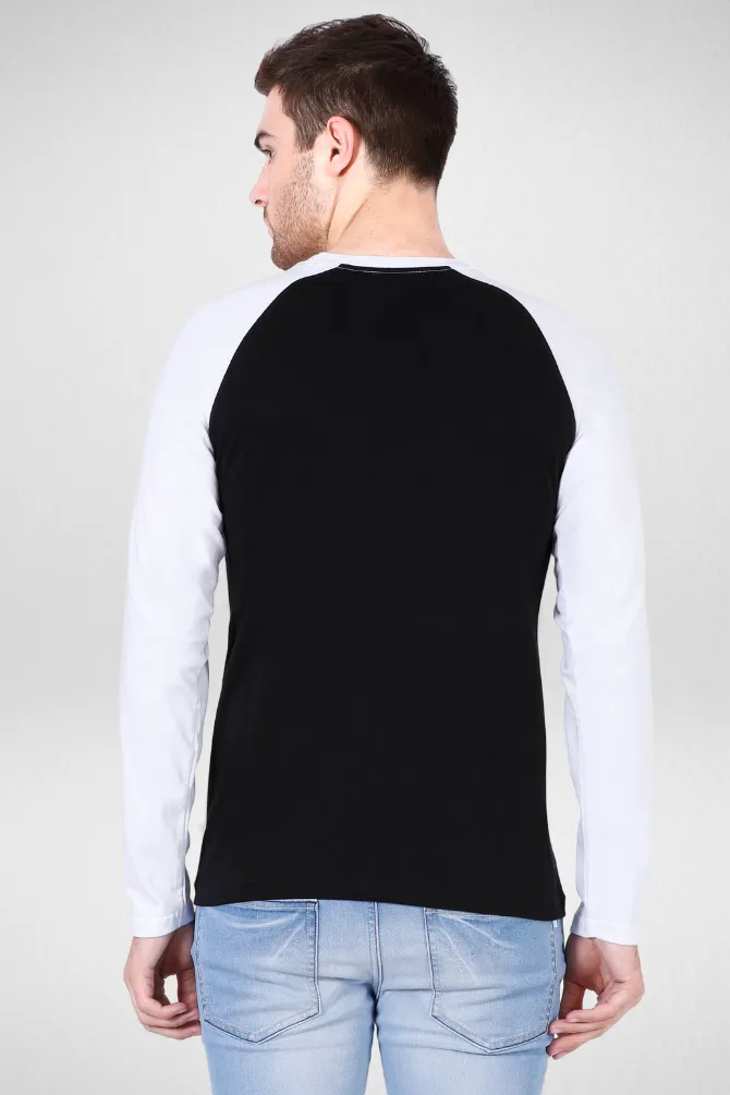 White Black Raglan Sleeve T-shirt for men