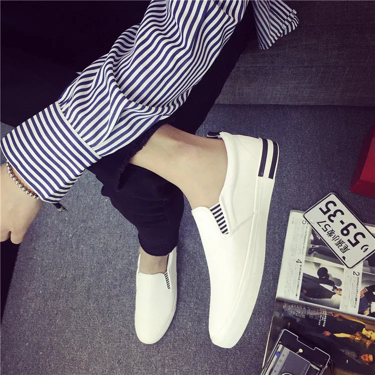 white leather shoes