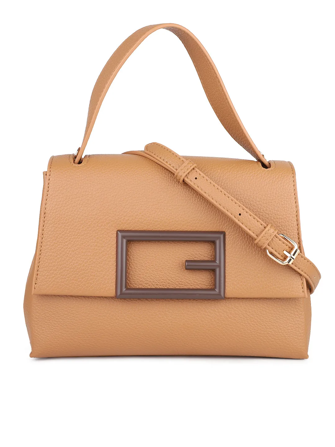 Women Tan Structured Shoulder Bag