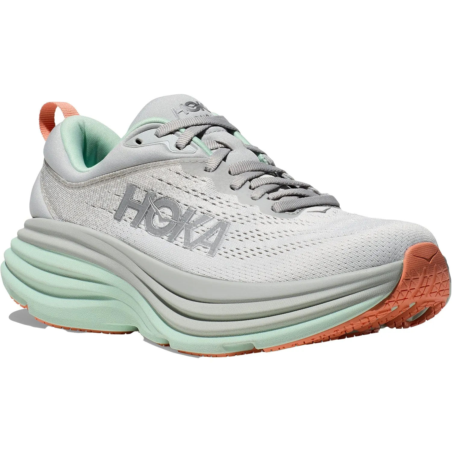 Women's Hoka Bondi 8 Stardust/Aqua Breeze Mesh